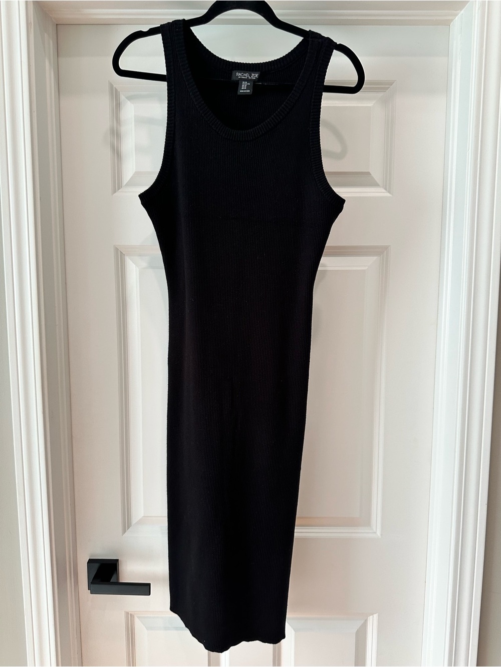 Rachel Zoe Black Ribbed Knit Sleeveless Midi Dress XL
